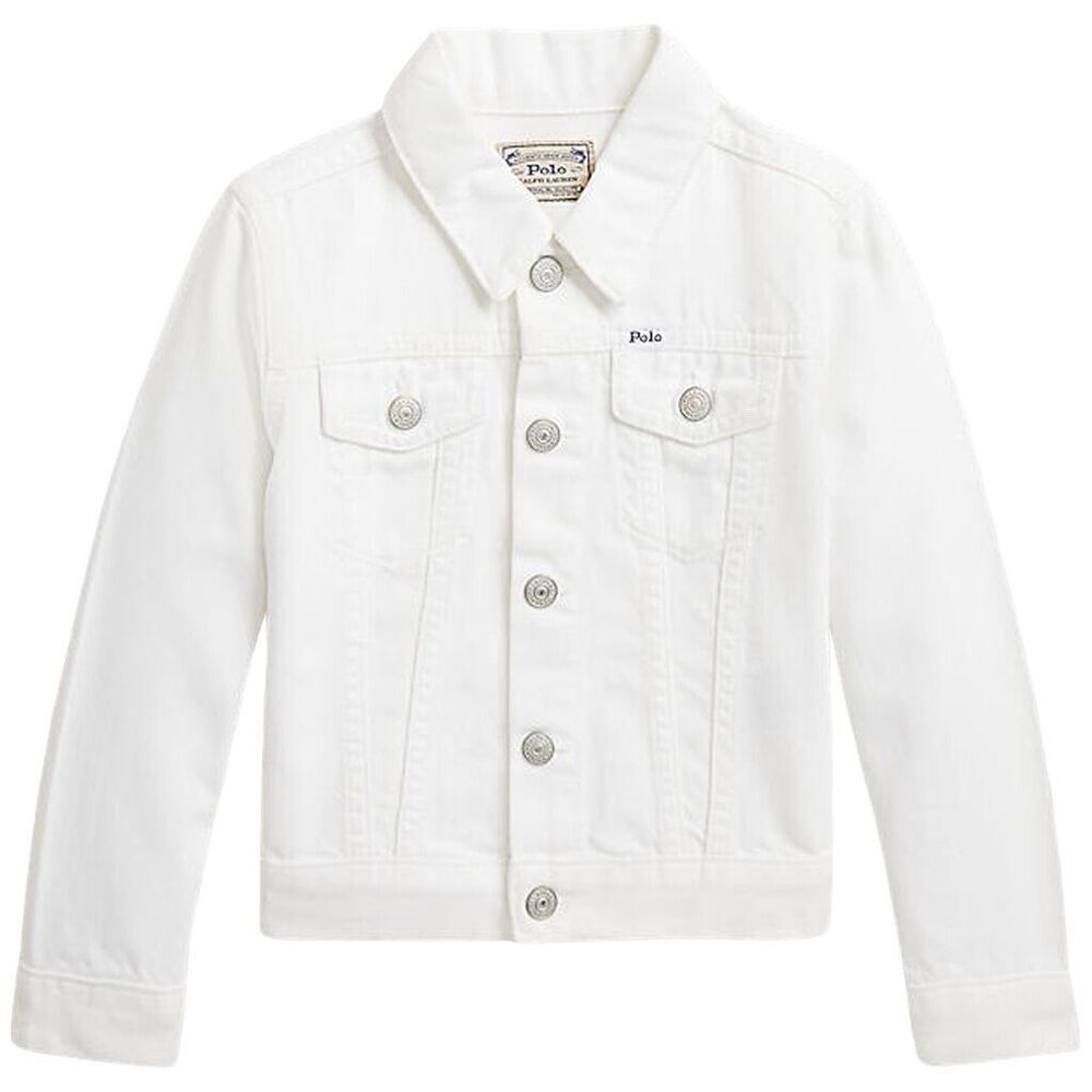 Polo Ralph Lauren O Trucker Cropped Denim Jacket in White Size M